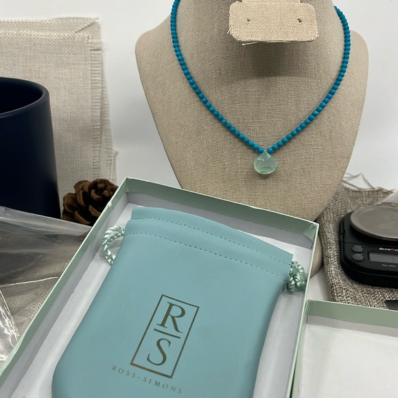 Vintage Ross Simons Necklace with Turquoise Beads & Freeform Pendant - Picture 3 of 8